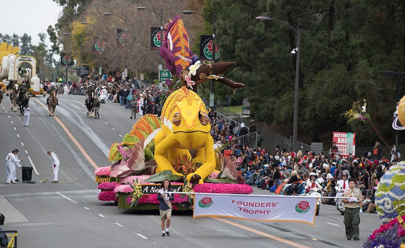 Cal Poly Float Wins Founders’ Trophy at 2017 Rose Parade